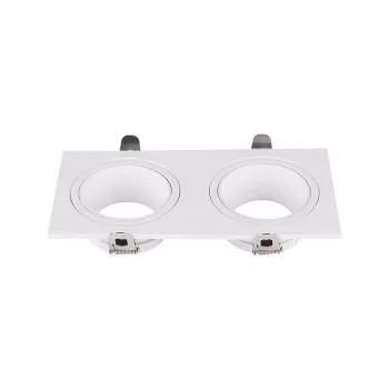 V-TAC Led 2 x GU10 Spot Keret Négyzet Alakú Fehér - 10298