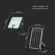 V-TAC 30W LED napelemes (SOLAR) mozgásérzékelős reflektor távirányítóval 4000K - Fekete házas - 10310