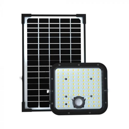 V-TAC 30W LED napelemes (SOLAR) mozgásérzékelős reflektor távirányítóval 6400K - Fekete házas - 10311