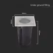 V-TAC MINI TALAJLÁMPA GU10 FOGLALATTAL - Négyzet ALAKÚ IP67 - 10375