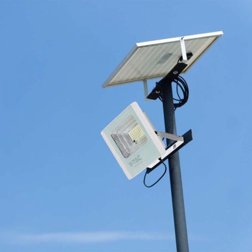 V-TAC 16W LED napelemes (SOLAR) reflektor távirányítóval 120° 4000K fehér házas  - 10406
