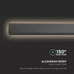 V-TAC 16W LED Lineáris fali lámpa IP65 fekete 101cm - 3000K - 10431