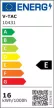 V-TAC 16W LED Lineáris fali lámpa IP65 fekete 101cm - 3000K - 10431