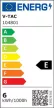 V-TAC Süllyeszthető négyzet alakú mini LED panel 6W 3000K (SAMSUNG CHIP) - 104801