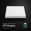 V-TAC Falon kívüli négyzet alakú LED panel 24W CCT 3in1 (Cree Chip) - 105146