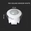 V-TAC mennyezeti beépíthető infravörös mozgásérzékelő 360° fehér - 1356