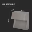 V-TAC Led lépcsőlámpa négyzet forma 3W szürke 4000K - 1401