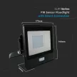 V-TAC 30W MOZGÁSÉRZÉKELŐS LED REFLEKTOR 100° 3000K FEKETE HÁZAS (SAMSUNG CHIP) - 20262