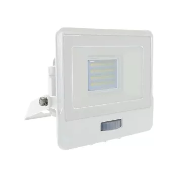   V-TAC 20W MOZGÁSÉRZÉKELŐS LED REFLEKTOR 100° 6500K FEHÉR HÁZAS (SAMSUNG CHIP) - 20273