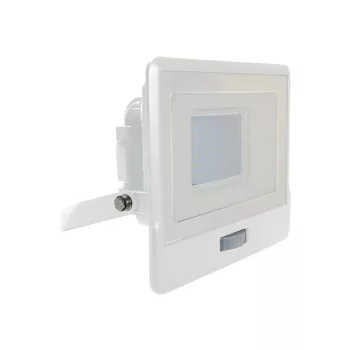   V-TAC 30W MOZGÁSÉRZÉKELŐS LED REFLEKTOR 100° 6500K FEHÉR HÁZAS (SAMSUNG CHIP) - 20276