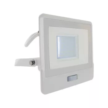  V-TAC 30W MOZGÁSÉRZÉKELŐS LED REFLEKTOR 100° 4000K FEHÉR HÁZAS (SAMSUNG CHIP) - 20299