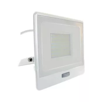   V-TAC 50W MOZGÁSÉRZÉKELŐS LED REFLEKTOR 100° 4000K FEHÉR HÁZAS (SAMSUNG CHIP) - 20302