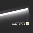 V-TAC Függeszthető lineáris LED dimmelhető lámpatest 40W 120cm Samsung chip 3000K fekete - 20462