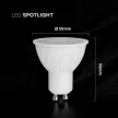 V-TAC LED spotlámpa  GU10 MR16 4.5W 3000K 38° spot (CREE Chip) - 211086