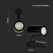 V-TAC 35W LED SÍNES LÁMPA fekete 6000K - 211287