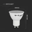 V-TAC LED spotlámpa  GU10 MR16 4.5W 3000K 110° spot - 211685