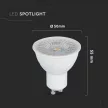 V-TAC LED spotlámpa dimmelhető GU10 MR16 6W 110° 4000K - 211991