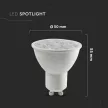 V-TAC LED spotlámpa  GU10 MR16 6W 10° 4000K spot (Samsung Chip) - 2120027