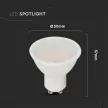 V-TAC LED spotlámpa  GU10 MR16 4.5W 4000K 110° spot (Samsung Chip) - 21202