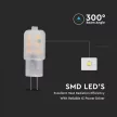 V-TAC LED spotlámpa  G4 1.1W 300° 4000K kapszula (Samsung chip) - 21241