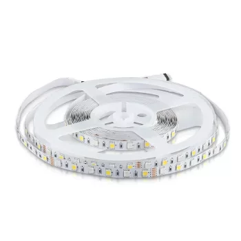   V-TAC LED szalag SMD5050 60LED/M 8W/M 12V IP20 RGB + 4000K - 212552