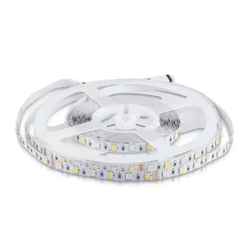   V-TAC LED szalag SMD5050 60LED/M 8W/M 12V IP20 RGB + 3000K - 212553