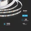 V-TAC LED szalag SMD2835 120LED/M 7.5W/M 24V IP20 3000K - 212622
