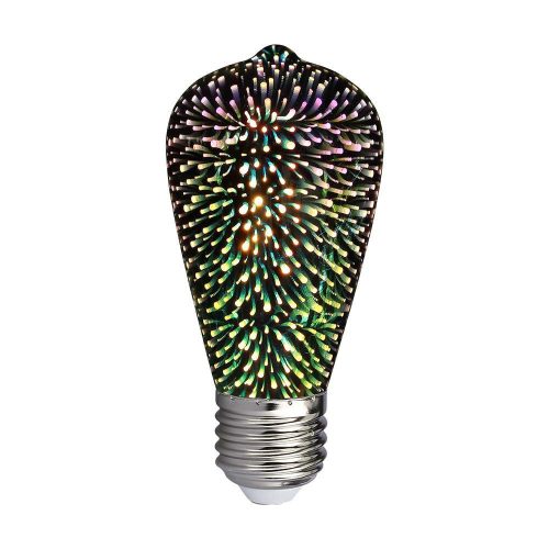 V-TAC 3D hatású LED filament COG lámpa E27 ST64 3W 3000K - 212705
