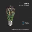 V-TAC 3D hatású LED izzó filament COG  E27 ST64 3W 3000K - 212705