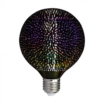   V-TAC  LED izzó filament 3D hatású LED izzó  E27 G125 4W 3000K nagygömb - 212706