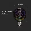 V-TAC  LED izzó filament 3D hatású LED izzó  E27 G125 4W 3000K nagygömb - 212706
