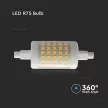 V-TAC LED izzó R7S 7W 360° 4000K ceruza - 212714