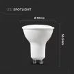 V-TAC LED spotlámpa  csomag (6 db) GU10 MR16 4.5W 110° 3000K spot - 212739