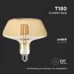 V-TAC Borostyán LED izzó filament COG  E27 T180 8W 1800K - 212790