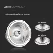V-TAC Ezüst LED spotlámpa  cserélhető előlappal AR111 20W 40° - 20° 6400K - 212794
