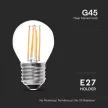 V-TAC Átlátszó LED izzó filament COG E27 G45 6W 3000K kisgömb - 212842