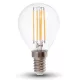 V-TAC Átlátszó LED izzó filament COG  E14 P45 6W 3000K kisgömb - 212845