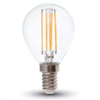   V-TAC Átlátszó LED izzó filament COG  E14 P45 6W 4000K kisgömb - 212846