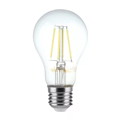 V-TAC Átlátszó LED izzó filament COG  E27 A60 6W 3000K gömb - 214272