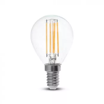   V-TAC Átlátszó LED izzó filament COG  E14 P45 4W 2700K kisgömb - 214300