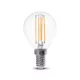 V-TAC Átlátszó LED izzó filament COG  E14 P45 4W 2700K kisgömb - 214300