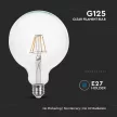 V-TAC Átlátszó LED izzó filament COG  E27 G125 6W 3000K - 214304