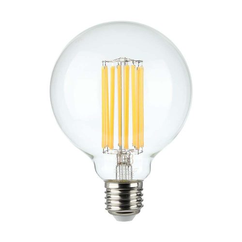 V-TAC Borostyán LED filament COG lámpa E27 G95 6W 3000K - 214305