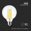 V-TAC Borostyán LED izzó filament COG  E27 G95 6W 3000K - 214305