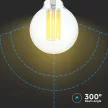 V-TAC Borostyán LED izzó filament COG  E27 G95 6W 3000K - 214305
