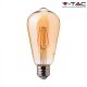 V-TAC Borostyán LED filament COG lámpa E27 ST64 4W 2200K - 214361