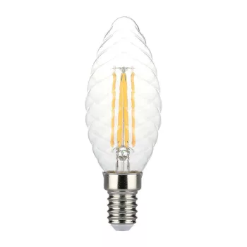   V-TAC Dimmelhető átlátszó LED izzó filament COG  E14 C35 4W 3000K gyertya - 214367