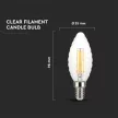 V-TAC Dimmelhető átlátszó LED izzó filament COG  E14 C35 4W 3000K gyertya - 214367