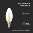V-TAC Dimmelhető átlátszó LED izzó filament COG  E14 C35 4W 3000K gyertya - 214367