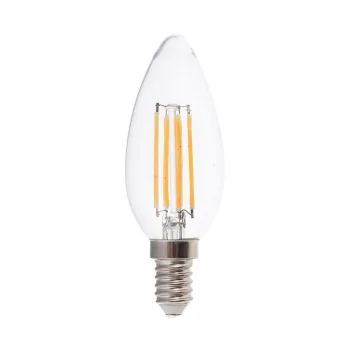   V-TAC Átlátszó LED izzó filament COG  E14 C35 4W 4000K gyertya - 214413